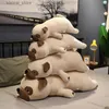 Fyllda plyschdjur 55 cm-90cm Söt djur Kawaii Pug Dog Plush Toys Sleep Pillow Kids Jul Födelsedagspresent Barnflicka Xmas Valentines Gift L411