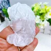 Figurine decorative da 8,2 cm Selenite naturale gemma bianca Medusa Figurina Figurina intagliata pietra di guarigione Pieta chiara Gypsum Mineral Quartz Home Decor