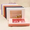 Deluxe multi color paper gift package& display box with clear pvc window wedding candy favors arts&krafts package box 10pcs