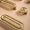 Bright Gold Bright Chrome Furniture Handtags ringformade skåp Handle Luxury Circle Garderob Pullar Dresser Cupboard Door Knobs