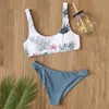 Kvinnors baddräkt 2023 Floral Print Bikini Set Push-up Plus Size Bikinis Set for Women Beachwear vadderad badkläder gratis frakt
