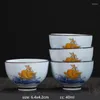 Filiżanki spodki 4pcs/40 ml retro porcelanowa herbata Puchar