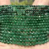 Jades verts à facettes naturelles Perles de pierre d'espaceur en vrac rond pour le bracelet de fabrication de bijoux faits à la main 2 3 4 mm