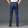 Spring Mens Hosen Mode Business Classic Stripe Plaid Black Solid Colorhose hochwertige formale Anzughose Männlich 3038 240411