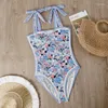 Swimwear féminin 2024 Réversible Sense d'été féminine rétro Floral Conservateur Couverture ventre mince MAINSUILLE ONE-PIE