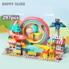 297pcs Málore elétrico Run Blocks Blocos de construção de villa Playground Circulated Slide Trinques para crianças Presente de aniversário