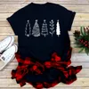 Buon Natale Stampa per alberi da donna Maglietta a manica corta O collo Susse Women Tshirt Ladies maglietta per camicia Camisetas Mujer