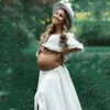 Boho Rust Cotton Maternity Poshoot Long Dress Bohemian 2 in 1 Pregnancy Pography 240326