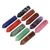 8x30 mm Crystal Point Point Colonne hexagonale Naturel Stone Reiki guérison Chakra Wand Diy Pendant Collier Bijoux Charmes