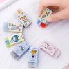 Eraser 36 pcs/lot Cartoon Animal Slice Eraser Cute Writing Drawing Rubber Pencil Erasers Stationery Kids Gifts School Supplies