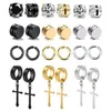 12 paires de boucles d'oreilles magnétiques en acier inoxydable de 316L pour hommes et femmes Clinon non-pie des boucles d'oreilles frais Set2058089