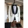 Herrenanzüge formelle 2 Stücke Männer Set Jacke Hose schwarze Schal -Lappel Hochzeit Smoking Mann Kleidung kluge lässige, elegante Anzug Outfit Kee