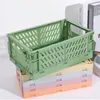 5 Färgorganiserande förvaringskorgar Fall Fällbar student Desktop Basket Tape Stationery Plastic Foldbar Container Storage Box For Student Desktop Basket