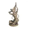 Halsband örhängen set mässing Dunhuang Flying Bronze Statue Desktop Ornaments Bounce pipa damer China-chic hantverk