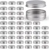 Opslagflessen 30 stks ronde aluminium lip blikken met schroefdeksels zilveren metaal leeg cosmetisch monster container reispotten pot