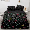 Bettwäsche -Sets farbenfrohes geometrisches Set für Schlafzimmer weiche Betthaut Come Fotrosable Duvet Cover Quality Kopfdecke und Kissenbezug