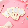 18 Pcs Small Mirror Unfinished Wooden Mirrors Painting Toy Hand Held Children Toys Craft Crafts