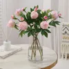 Decoratieve bloemen Aantrekkelijke simulatie Bloem Real Touch Artificial Non-Fading Diy 2 Heads Multi-Layer Bloemblaadjes Pioen