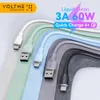 Voltme 60W USB Type C kabel USB C Laadkabel snel oplaad mobiele telefoons koordlader draad QC 4.0 voor Samsung S22 S21 S20