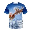 NOUVEAU CARNIVAL DE CHRIOT-CARNIVAL MENS'S T -SHIRT 3D Prince Santa Claus Vêtements Snowman Amosphère Côtes courtes.