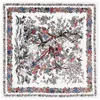 130cm İpek Eşarp Kadınlar Büyük Şallar Ağaç Kuşları Baskı Stoles Square Bandana Luxury Kerchief Hicam Kadın Fulds Plaj Havlusu 240327