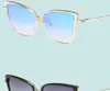 Projektant marki Cateye Okulary przeciwsłoneczne kobiety vintage metalowe szklanki do retro luster Lunette de Soleil Femme UV4006194095