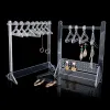 Acryltransparente Ohrringe Stand Organizer Kleiderbügel Form Tabletop Schmuck Display Halter für Ohrringe Halskettenschlüsselregal