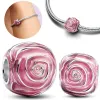925 Silver Jewelry 2024 Nouveau charme de perle, Charme de rose étincelante, si vous adaptez pour le bracelet Pan Original Livraison gratuite