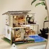 لعبة DIY المصنوعة يدوياً مصنوعة يدويًا صنع منزل فيلا خشبي صغير يمنح 14+مراهقين ، كبار ، صديقات رومانسية هدية عيد ميلاد
