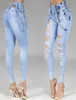 Donne jeans High High Wirse Driver Skinny Stine Stretchy Streetwear Ladies Hole Washed Bandage Denim Pants Pants Pantaloni 2204231486369