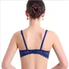 BRAS Kvinnor Sexig spetsbh fast färg trådlös Push -broderi Flower Deep V Neck Lingerie Kvinnliga underkläder Kvinnors intimat