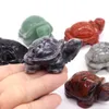 2 Kaplumbağa Doğal İyileştirici Kristaller Taş Oyma Taş Figürinleri Hayvanlar Heykel Ev Dekorasyonu Reiki Süsleme Toptan 240408