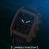 Polshorloges Megir Business Men Chronograph Polshipwatch Casual Top Brand Militaire horloges rechthoekzer Quartz Leather Male Sport Watch 2028