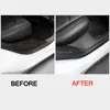 Bakre dörr Sill Anti Kick Film för Tesla Model Y 2022 Leather Mat Side Defense Pads Side Edge Film Protector Stickers Dashboard