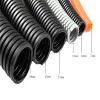 3m svart/vit/grå/orange PP-isolerad korrugerad rörtrådtråd som slang plastisk korrugerad rörskyddshylsa 7mm-28mm