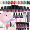 Kit d'ongle complet de gel de gel de vernis à ongles professionnel Gel à l'ongle en poly avec une lampe à ongles LED 80W UV SALAK OFF UV Set outils de manucure