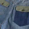 Herren Jeans Spleißtaschen Herren Destiertes Loch Gerade Denimhose Vintage gewaschene Bleistifthosen