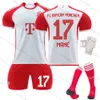 2324 Bayern Munich Home Red and White Football 10 Sane 25 Muller 7 Gnabri 42 Musiara Jersey