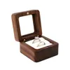 Örhänge Ring Box Square Portable Wood Vintage Design för bröllop