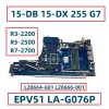 Płyta główna EPV51 LAG076P dla pawilonu HP 15DB 15DX 255 G7 Laptopa z R32200 R52500 R7 CPU DDR4 L20664601 L206666001