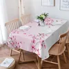Japansk stil sakura textur dukduk vattentät matbord rektangulär rund bordduk hem textil kök dekoration