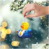 Other Festive Party Supplies Trump Ducks Keychain Acrylic 2D Rearview Mirror Key Chain Car Decoration Pendant Drop Delivery Home Garde Otk2H