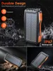 42800mAh Large Capacity Powerbank Solar Charging Portable Mobile Power Bank Dual USB Charger Flashlight External Battery Pack