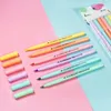 6 Colors Brush Pens Calligraphy Marker Pastel Highlighter Water Color Pen For Lettering Sketching Scrapbooking Art Supplies