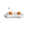 Klädda lyxiga soffa moderna vita nordiska golv vardagsrum soffor böjda hus tyg mobili per la casa inredning dekoration
