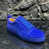 Casual Shoes Fashions Designer Low Tops Red Soles Dark Blue Rivets For Men's Flats Loafers Women's Driving Brand Spikes Sneakers