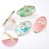 1Pc Resin Stone Nail Art Palette Finger Ring False Nails Tips Drawing Color Mixing Display Girl DIY Manicure Polish Gel Tools