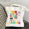 Shoppingväskor kvinnor shoppare väska mina elever tryckte kawaii harajuku canvas flicka handväska tygt axel dam