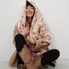 Écharbes 2024 Mélange de cachemire Hijab Poncho Flower Pashmina Travel Couverture de châle