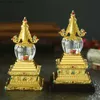 Konst och hantverk tibetansk förtrollad Buddha -staty Stupa Tantric Alloy Handikraft Auschdhism Home IFT Collection Desktop Decorative L49